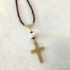 Vintage Cross, Garnets and Pearl