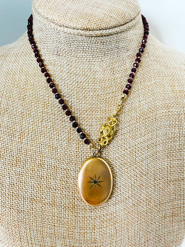 red and gold necklace