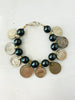 Kuchi Coin and Pearl Bracelet