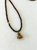 Garnet necklace with gold plated english fob from the early 1900’s 