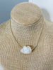 one white baroque pearl and small bead necklace 