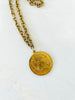 vintage chain necklace with french coin pendant