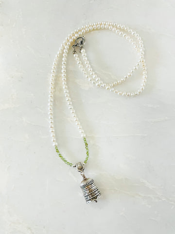 sterling silver bell and pearls