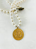 Vintage French Coin and Pearls