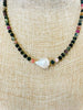 watermelon tourmaline and pearl necklace