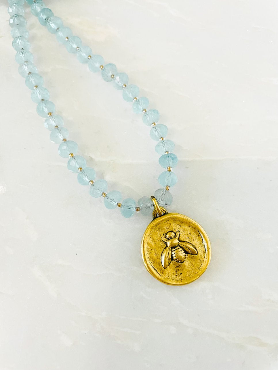 Blue and french bee charm